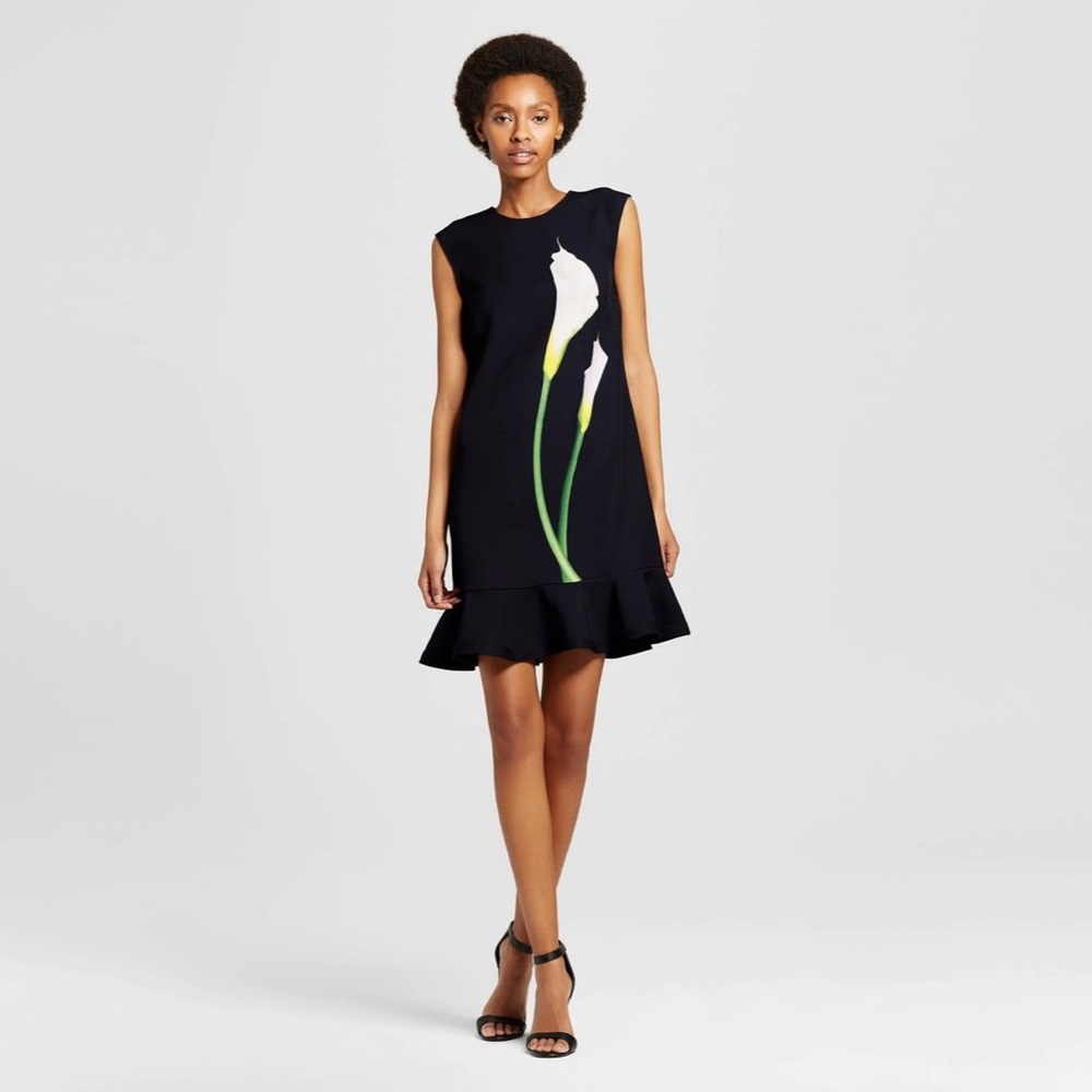 VICTORIA BECKHAM for Target black calla lily drop-waist dress EUC, Sz M